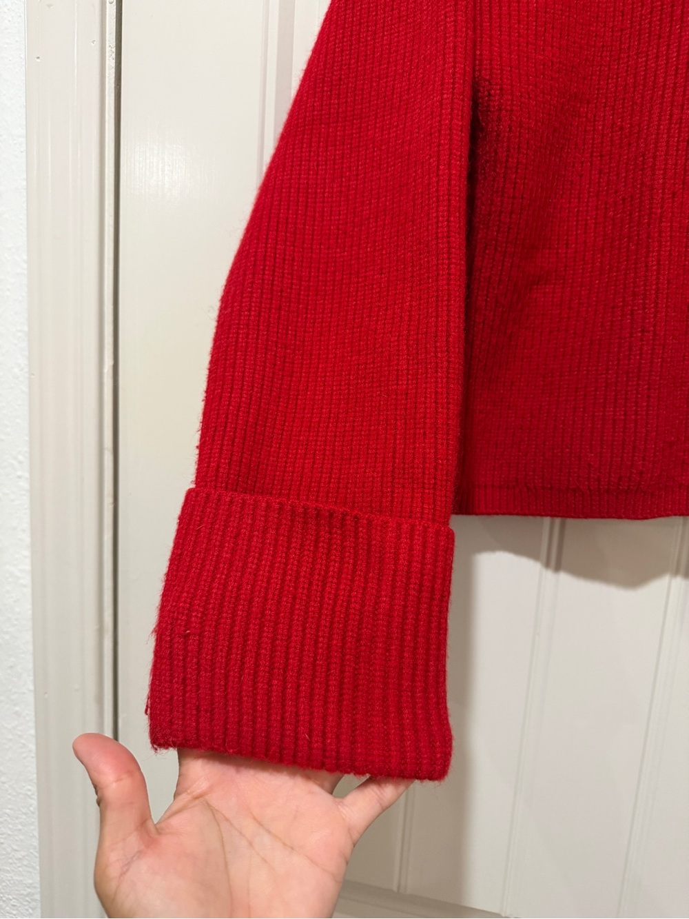Mango Red Mock Neck Ribbed Knit Sweater - Picture 2 of 5